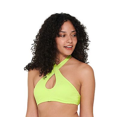 Juniors' Ninety-Nine° Crossover Halter Swim Top