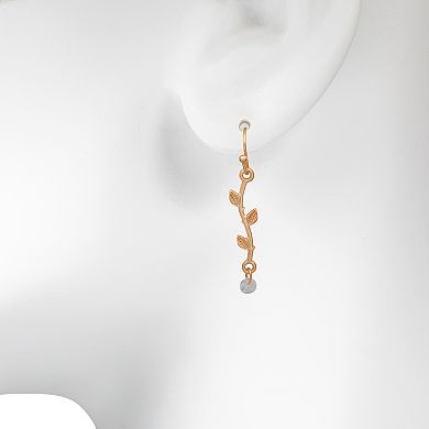 LC Lauren Conrad Gold Tone Vine Linear Drop Earrings