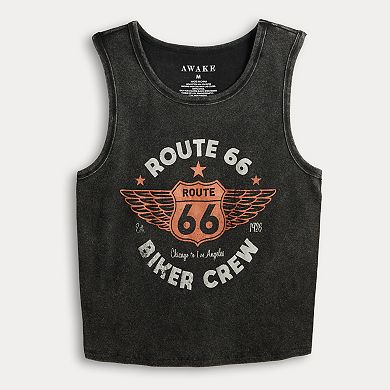 Juniors' Route 66 Americana Biker Crew Graphic Tank Top
