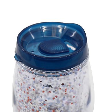 Red White Blue Glitter Sparkle Cup