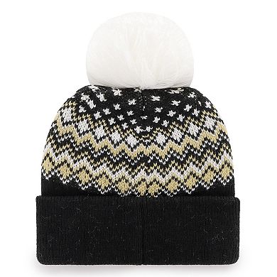 Women's '47 Black New Orleans Saints Elsa Cuffed Pom Knit with Hat