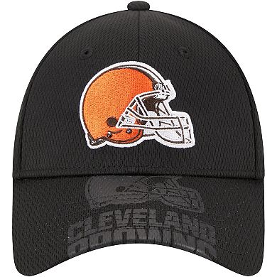 Men's New Era Black Cleveland Browns Top Visor 9FORTY Adjustable Hat