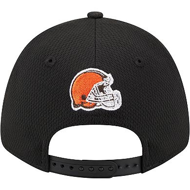 Men's New Era Black Cleveland Browns Top Visor 9FORTY Adjustable Hat