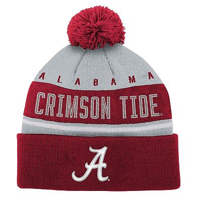 Youth Crimson Alabama Crimson Tide Redzone Jacquard Cuffed Knit Hat with Pom