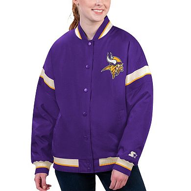 Women's Starter Purple Minnesota Vikings Tournament Full-Snap Varsity Jacket