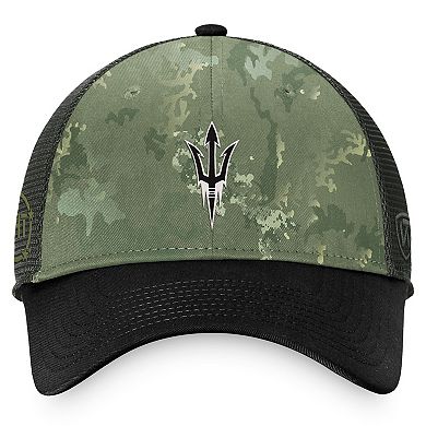 Men's Top of the World Hunter Green/Gray Arizona State Sun Devils OHT Military Appreciation Unit Trucker Adjustable Hat