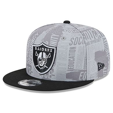 Men's New Era  Gray/Black Las Vegas Raiders 2023 Inspire Change 9FIFTY Snapback Hat