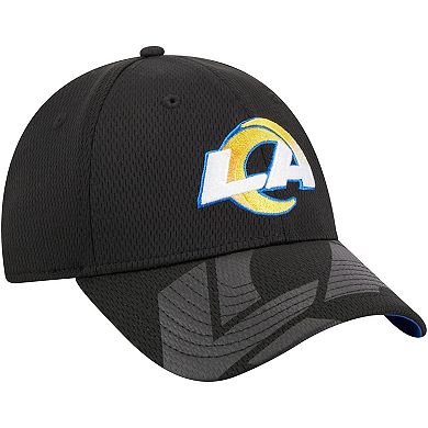 Men's New Era Black Los Angeles Rams Top Visor 9FORTY Adjustable Hat