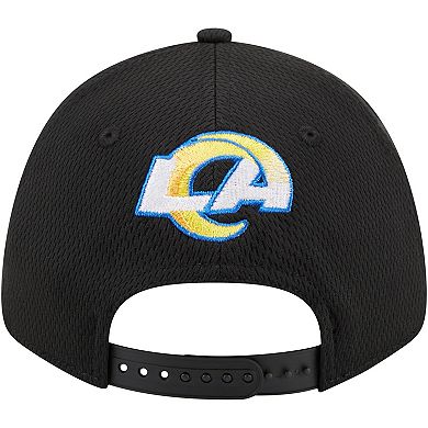 Men's New Era Black Los Angeles Rams Top Visor 9FORTY Adjustable Hat