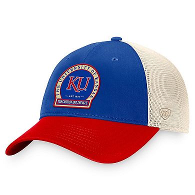 Men's Top of the World Royal Kansas Jayhawks Refined Trucker Adjustable Hat