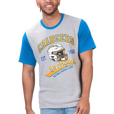 Men's G-III Sports by Carl Banks Gray Los Angeles Chargers Black Label T-Shirt