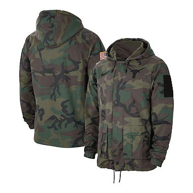 Men's Nike Camo Texas Longhorns Military Pack Lightweight Full-Snap Hooded Jacket