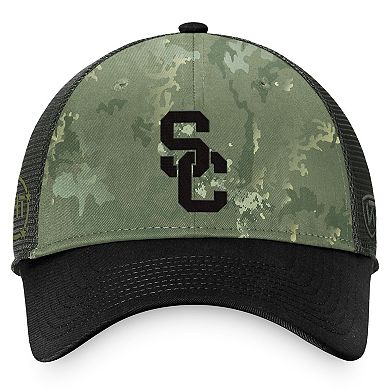 Men's Top of the World Hunter Green/Gray USC Trojans OHT Military Appreciation Unit Trucker Adjustable Hat