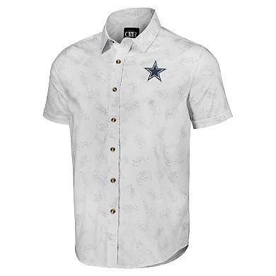 Men's NFL x Darius Rucker Collection by Fanatics White Dallas Cowboys Woven Short Sleeve Button Up Shirt