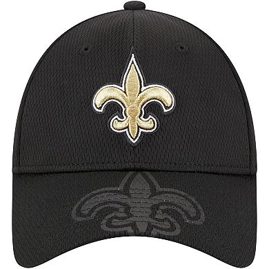 Men's New Era Black New Orleans Saints Top Visor 9FORTY Adjustable Hat