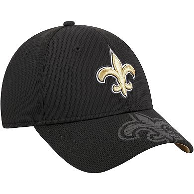 Men's New Era Black New Orleans Saints Top Visor 9FORTY Adjustable Hat