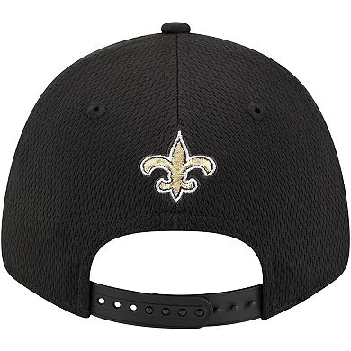 Men's New Era Black New Orleans Saints Top Visor 9FORTY Adjustable Hat