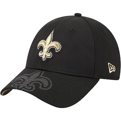 Men's New Era Black New Orleans Saints Top Visor 9FORTY Adjustable Hat