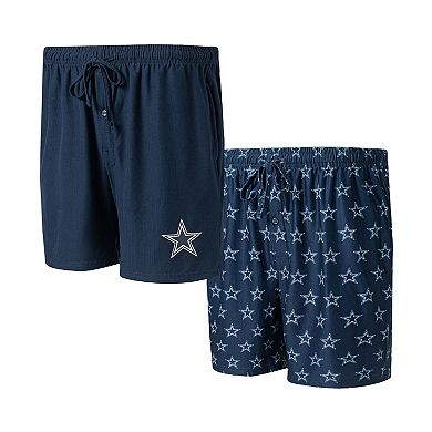 Men's Concepts Sport Navy Dallas Cowboys Gauge Jam Two-Pack Shorts Set