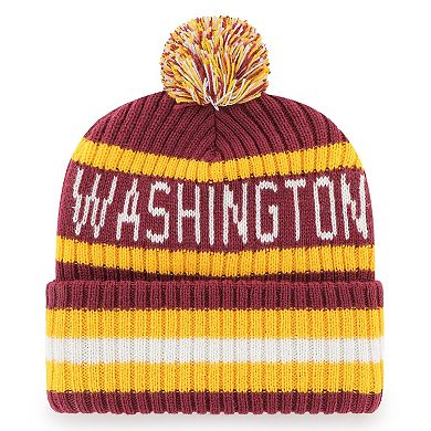 Men's '47  Burgundy Washington Commanders Bering Cuffed Knit Hat with Pom