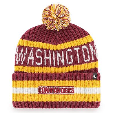 Men's '47  Burgundy Washington Commanders Bering Cuffed Knit Hat with Pom