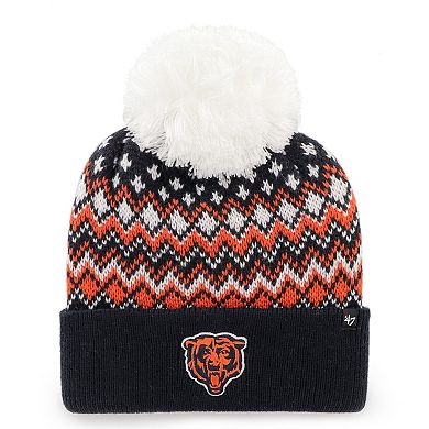 Women's '47 Navy Chicago Bears Elsa Cuffed Pom Knit with Hat