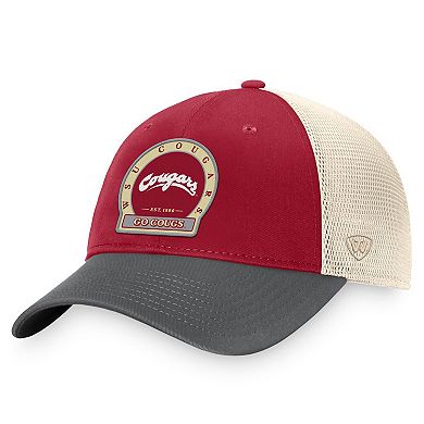 Men's Top of the World Crimson Washington State Cougars Refined Trucker Adjustable Hat