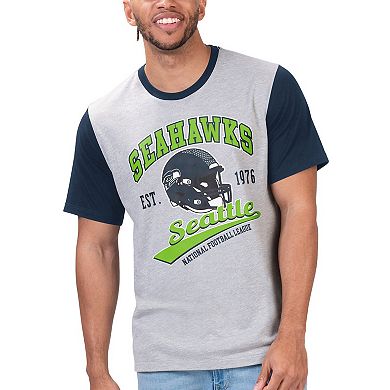 Men's G-III Sports by Carl Banks Gray Seattle Seahawks Black Label T-Shirt