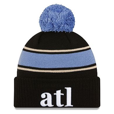 Men's New Era  Black Atlanta Hawks 2023/24 City Edition Cuffed Pom Knit Hat