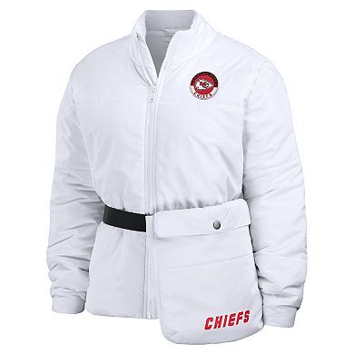 Women's WEAR by Erin Andrews  White Kansas City Chiefs Packaway Full-Zip Puffer Jacket
