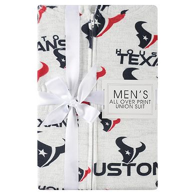 Men's Concepts Sport White Houston Texans Allover Print Docket Union Full-Zip Hooded Pajama Suit