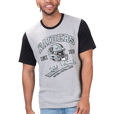 Men's G-III Sports by Carl Banks Gray Las Vegas Raiders Black Label T-Shirt