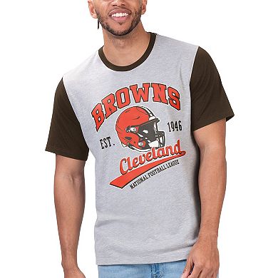 Men's G-III Sports by Carl Banks Heather Gray Cleveland Browns Black Label T-Shirt