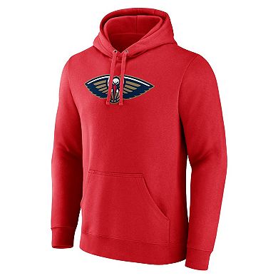 Men's Fanatics Branded  Red New Orleans Pelicans Primary Logo Pullover Hoodie