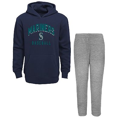 Infant Navy/Heather Gray Seattle Mariners Play by Play Pullover Hoodie & Pants Set
