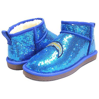 Women's Cuce  Blue Los Angeles Chargers Sequin Ankle Boots