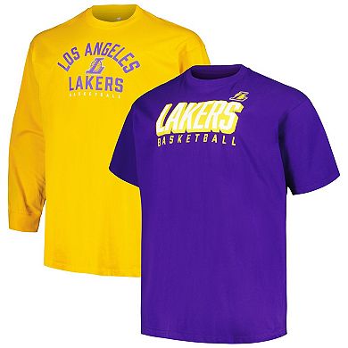 Men's Fanatics Branded Purple/Gold Los Angeles Lakers Big & Tall Short Sleeve & Long Sleeve T-Shirt Set