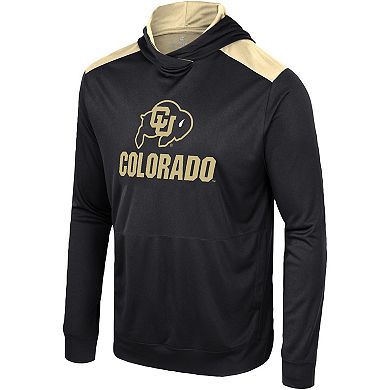 Men's Colosseum Black Colorado Buffaloes Warm Up Long Sleeve Hoodie T-Shirt