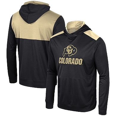 Men's Colosseum Black Colorado Buffaloes Warm Up Long Sleeve Hoodie T-Shirt