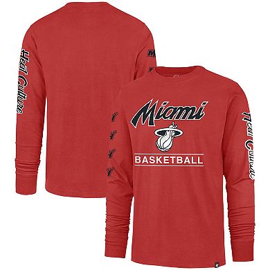 Men's '47 Red Miami Heat 2023/24 City Edition Triplet Franklin Long Sleeve T-Shirt
