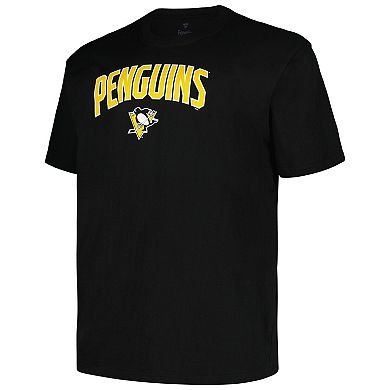 Men's Profile Black Pittsburgh Penguins Big & Tall Arch Over Logo T-Shirt