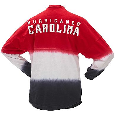 Women's Fanatics Branded Red/Black Carolina Hurricanes Ombre Long Sleeve T-Shirt