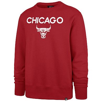 Men's '47 Red Chicago Bulls 2023/24 City Edition Postgame Headline Crew Pullover Sweatshirt