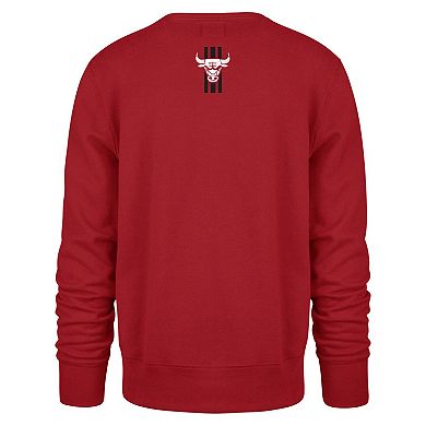 Men's '47 Red Chicago Bulls 2023/24 City Edition Postgame Headline Crew Pullover Sweatshirt