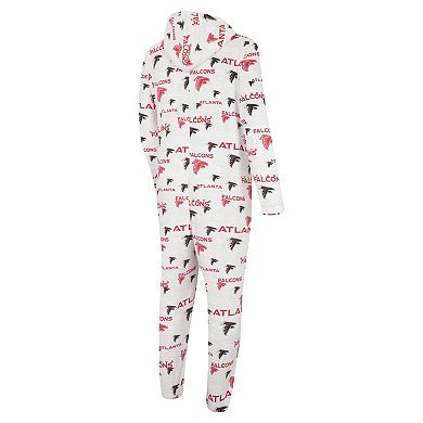 Men's Concepts Sport White Atlanta Falcons Allover Print Docket Union Full-Zip Hooded Pajama Suit