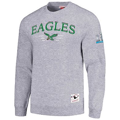 Men's Mitchell & Ness  Gray Philadelphia Eagles Rings 2.0 Pullover Sweatshirt