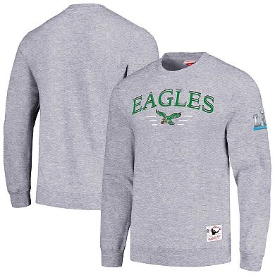 Men's Mitchell & Ness  Gray Philadelphia Eagles Rings 2.0 Pullover Sweatshirt
