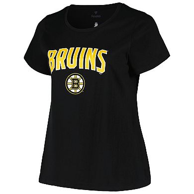 Women's Profile Black Boston Bruins Plus Size Arch Over Logo T-Shirt