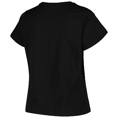 Women's Profile Black Boston Bruins Plus Size Arch Over Logo T-Shirt