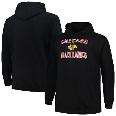 Men's Profile Black Chicago Blackhawks Big & Tall Arch Over Logo Pullover Hoodie